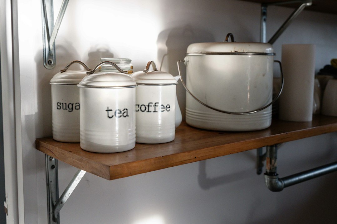 organized kitchen shelves