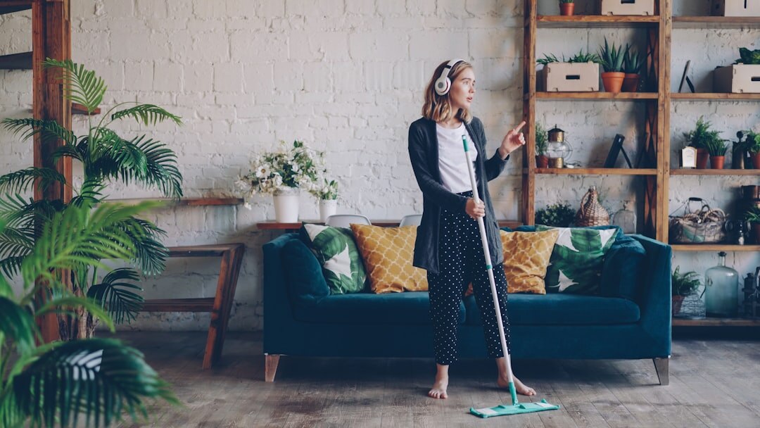 person mopping floor