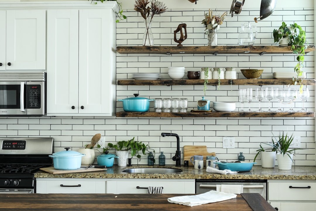 organized kitchen shelves