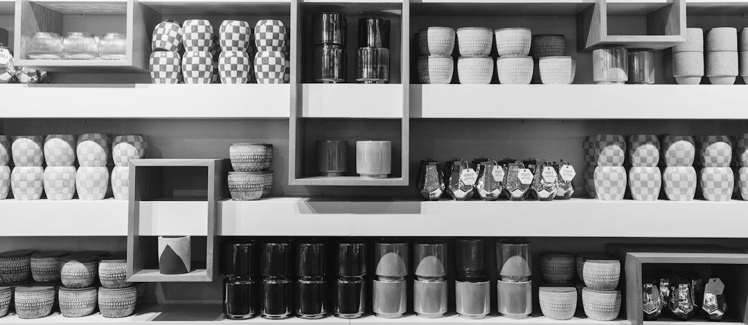 cleaning supplies on shelf
